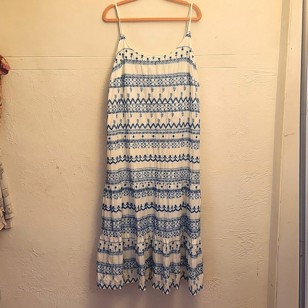 Cotton Embroidered Slip Dress